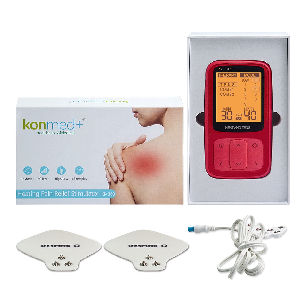 Tens Pain Relief Unit - เครื่องนวดไฟฟ้าแบบพกพา KM360 ผลิตจากวัสดุ ABS พร้อมฟังก์ชั่นความร้อน สำหรับบรรเทาอาการปวด