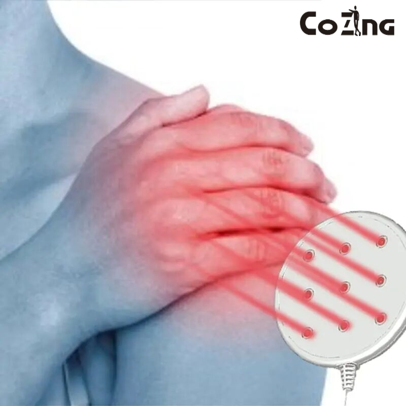 Tens Pain Relief Unit - เครื่องกระตุ้นกล้ามเนื้อแบบพกพา TENS พร้อมสายคาดอิเล็กโทรดปรับได้ สำหรับบรรเทาอาการปวด ใช้ในบ้าน ฟื้นฟูร่างกาย