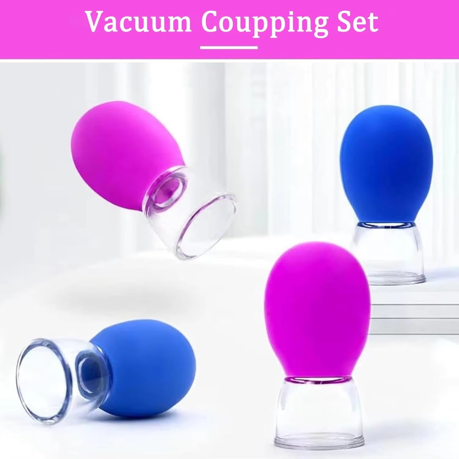 ถ้วยนวดหน้าซิลิโคนขนาดเล็กแบบพ - Cupping Therapy Set บทวิจารณ์และราคา