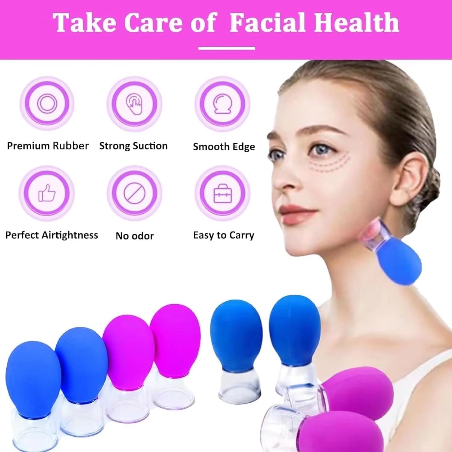 ถ้วยนวดหน้าซิลิโคนขนาดเล็กแบบพ - Cupping Therapy Set บทวิจารณ์และราคา