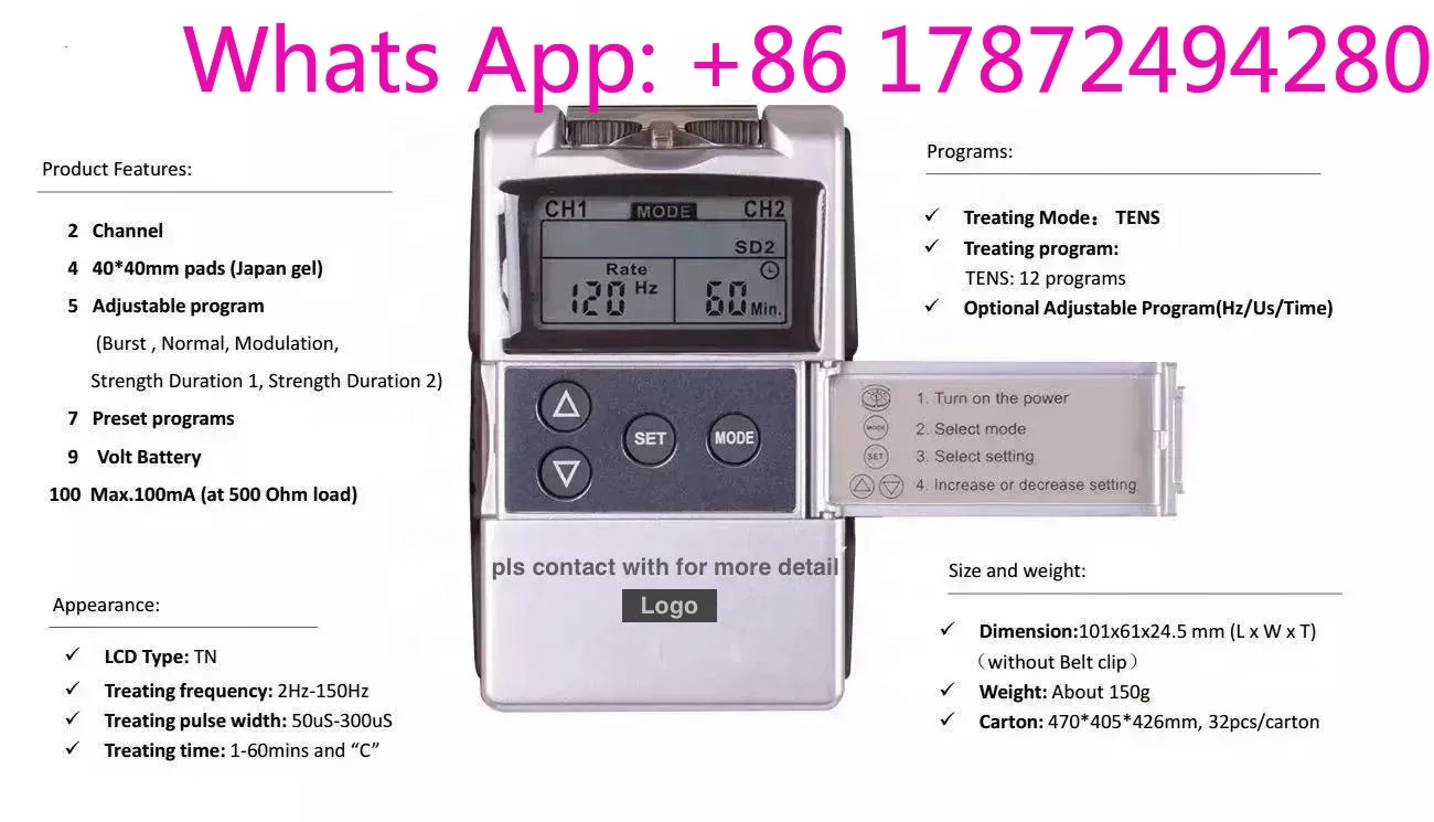 เครื่องบรรเทาอาการปวด 7000 4 ช - Tens Pain Relief Unit บทวิจารณ์และราคา